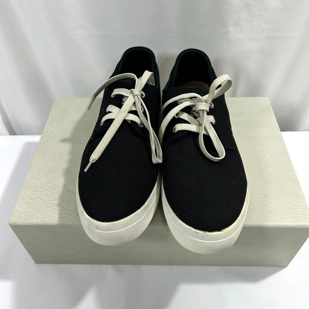 SUN STONE Sneakers Shoes Men's US 11.5 M Black Cushioned Kiva Round Lace-Up‎